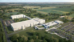 Aerial view of 3D rendering of new AbbVie pharmaceutical manufacturing facility in Durham, North Carolina Aerial view of 3D rendering of new AbbVie pharmaceutical manufacturing facility in Durham, North Carolina