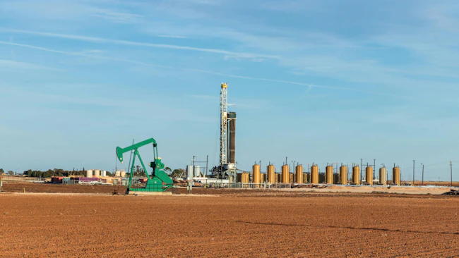 Oil exploration in field at Permian Basin