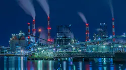 Night view of Mizushima factory in Okayama, Japan Night view of Mizushima factory in Okayama, Japan