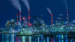 Night view of Mizushima factory in Okayama, Japan Night view of Mizushima factory in Okayama, Japan
