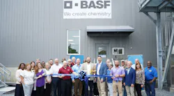 The BASF Refinery Catalysts team celebrates the ribbon cutting of the new R&D Center at the Attapulgus, Georgia, site. Pictured at center is Jan Donath, Vice President, BASF Refinery Catalysts; at left is Mark Herring, Attapulgus Site Director, BASF Refinery Catalysts; at right is Marius Vaarkamp, Global R&D Director, BASF Refinery Catalysts. The BASF Refinery Catalysts team celebrates the ribbon cutting of the new R&D Center at the Attapulgus, Georgia, site. Pictured at center is Jan Donath, Vice President, BASF Refinery Catalysts; at left is Mark Herring, Attapulgus Site Director, BASF Refinery Catalysts; at right is Marius Vaarkamp, Global R&D Director, BASF Refinery Catalysts.