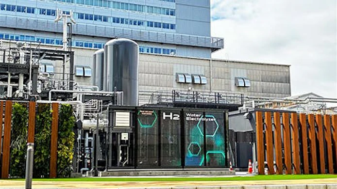 PEM water electrolysis demonstration system outside Honshu plant (Image provided by Toyota)