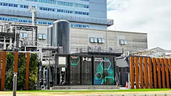 PEM water electrolysis demonstration system outside Honshu plant (Image provided by Toyota) PEM water electrolysis demonstration system outside Honshu plant (Image provided by Toyota)