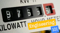 Kilowatt hours meter with engineering 101 overlaid on image Kilowatt hours meter with engineering 101 overlaid on image