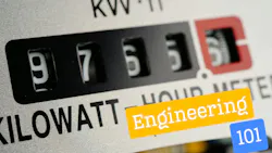 Kilowatt hours meter with engineering 101 overlaid on image Kilowatt hours meter with engineering 101 overlaid on image