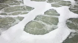 Water bubble and foam in water treatment tank Water bubble and foam in water treatment tank