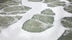 Water bubble and foam in water treatment tank Water bubble and foam in water treatment tank