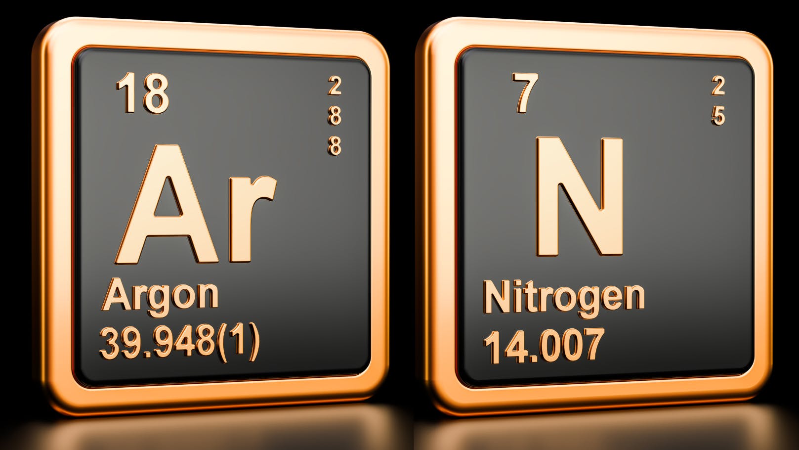 Lead image - Argon and Nitrogen symbols from periodic table
