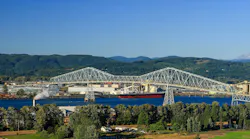 Panoramic view of Lewis and Clark Bridge at Longview city in Washington state. Panoramic view of Lewis and Clark Bridge at Longview city in Washington state.