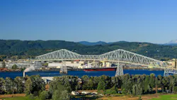 Panoramic view of Lewis and Clark Bridge at Longview city in Washington state. Panoramic view of Lewis and Clark Bridge at Longview city in Washington state.