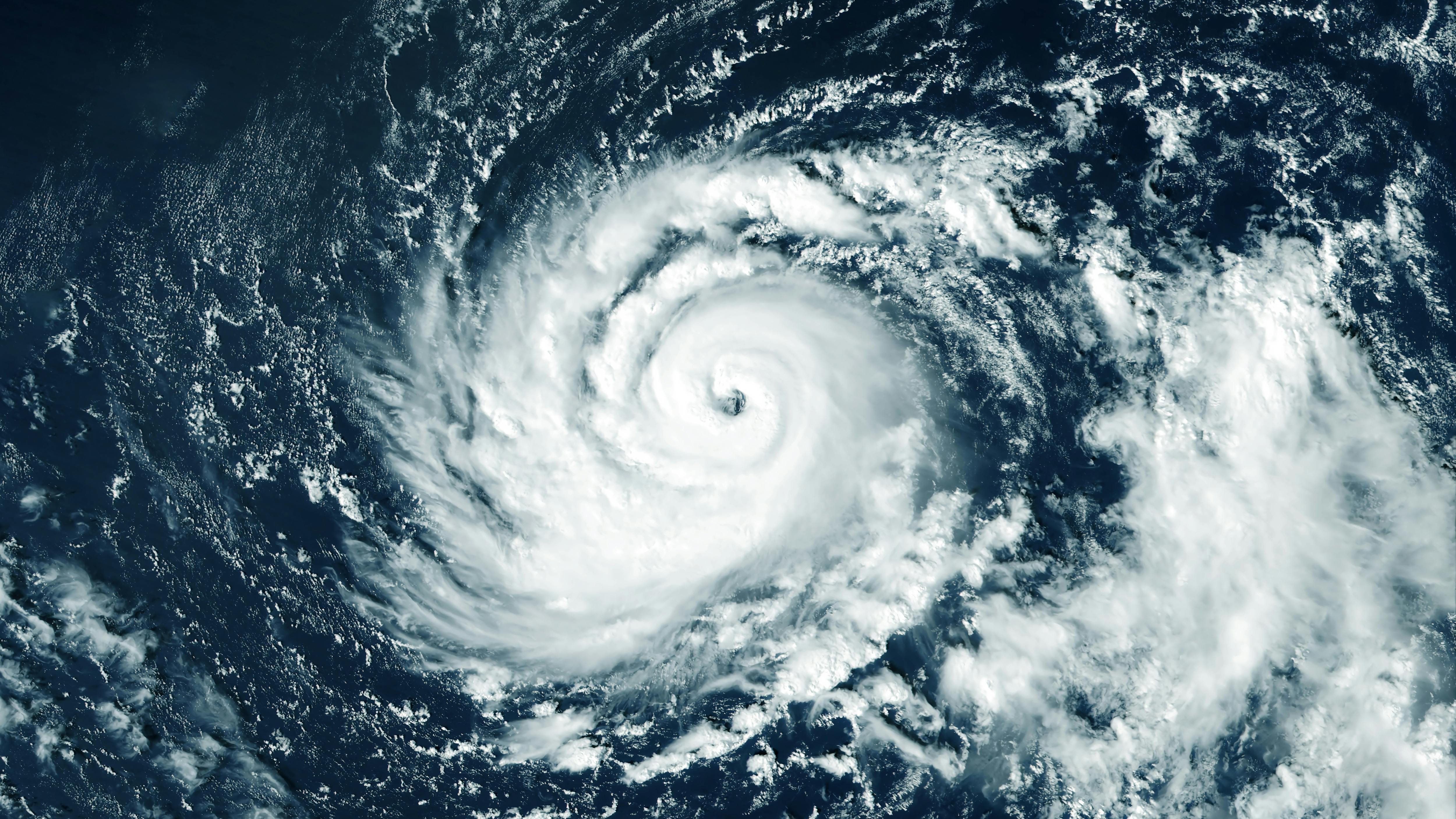 Hurricane from space, atmospheric cyclone. Elements of this image furnished by NASA