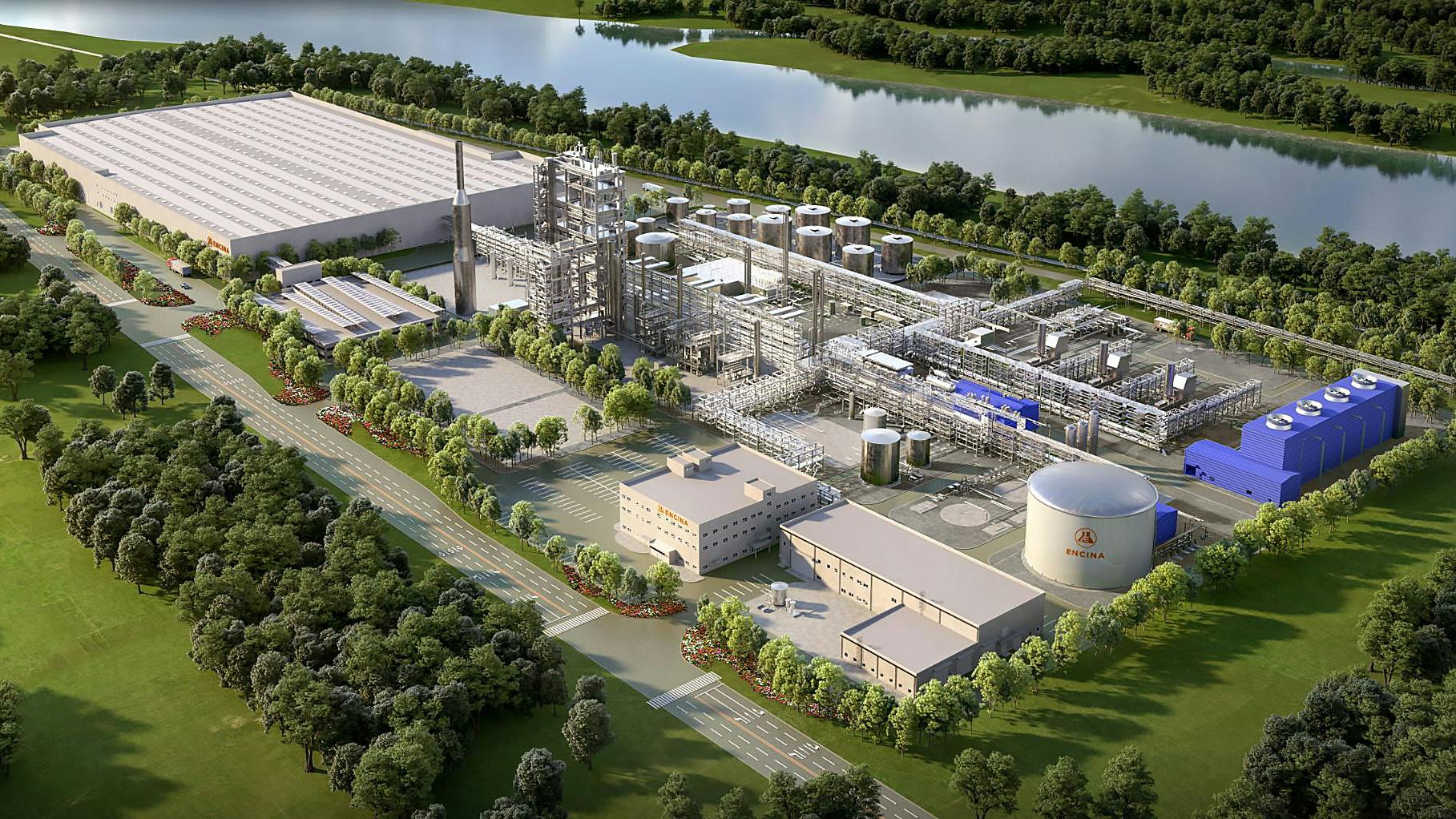 Rendering of Encina&rsquo;s circular manufacturing facility. Photo: Encina