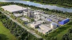 Rendering of Encina’s circular manufacturing facility. Photo: Encina Rendering of Encina’s circular manufacturing facility. Photo: Encina