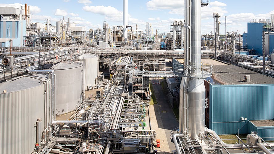 Aerial view of Sasol specialty chemicals Brunsb&uuml;ttel, Germany facility