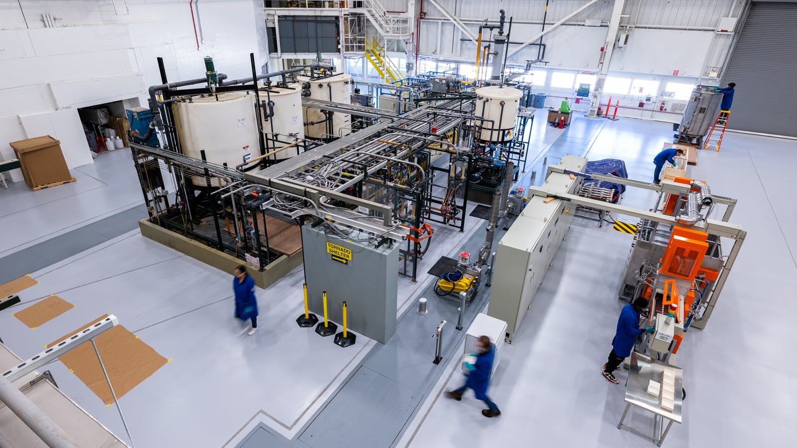 Pilot-scale manufacturing equipment at Argonne&rsquo;s Materials Engineering Research Facility. (Image by Argonne National Laboratory.)