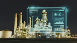 digital twin display overlaid on chemical plant digital twin display overlaid on chemical plant