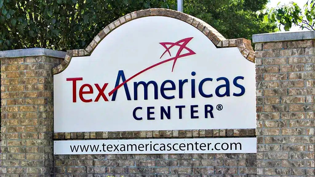 TexAmericas Center entrance sign