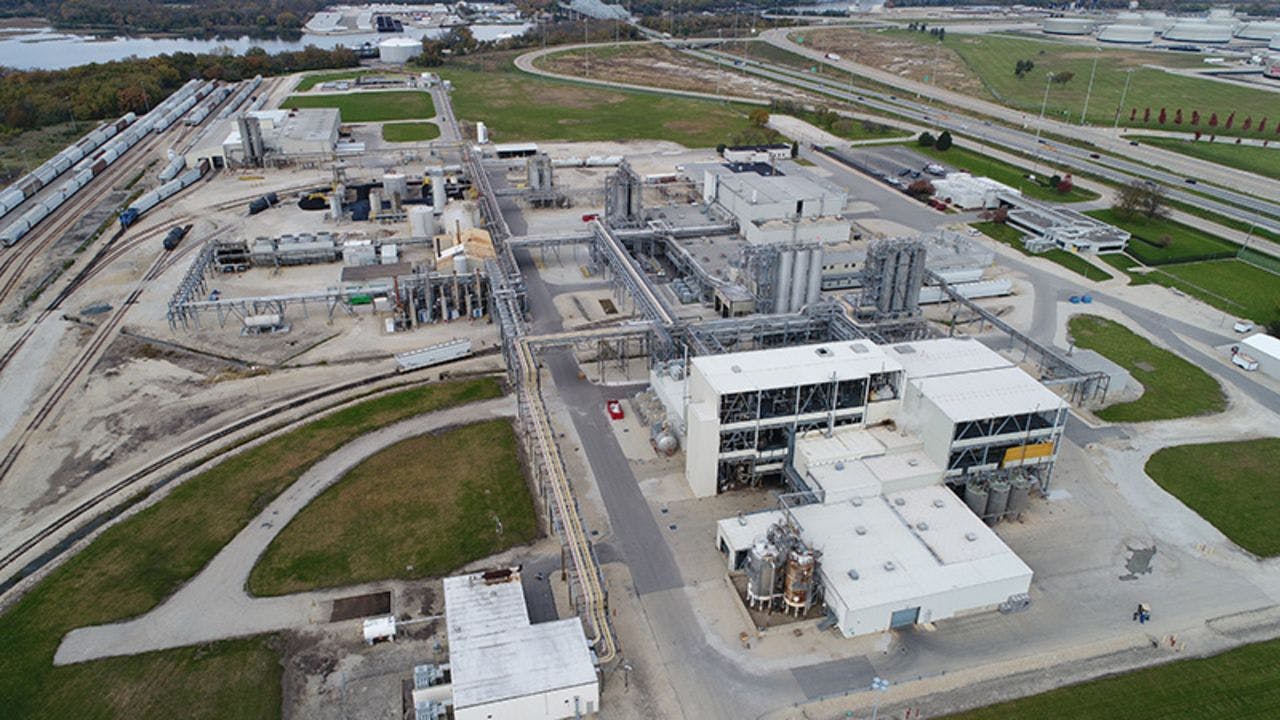 Aerial view of Ineos plant in Channahon, Illinois