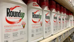 Row of Roundup bottles on store shelf