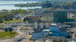 Aerial view of BASF site in Wyandotte, Michigan Wednesday, October 2, 2024
