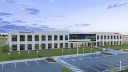 Exterior view of new Endress+Hauser building in Greenwood, Indiana