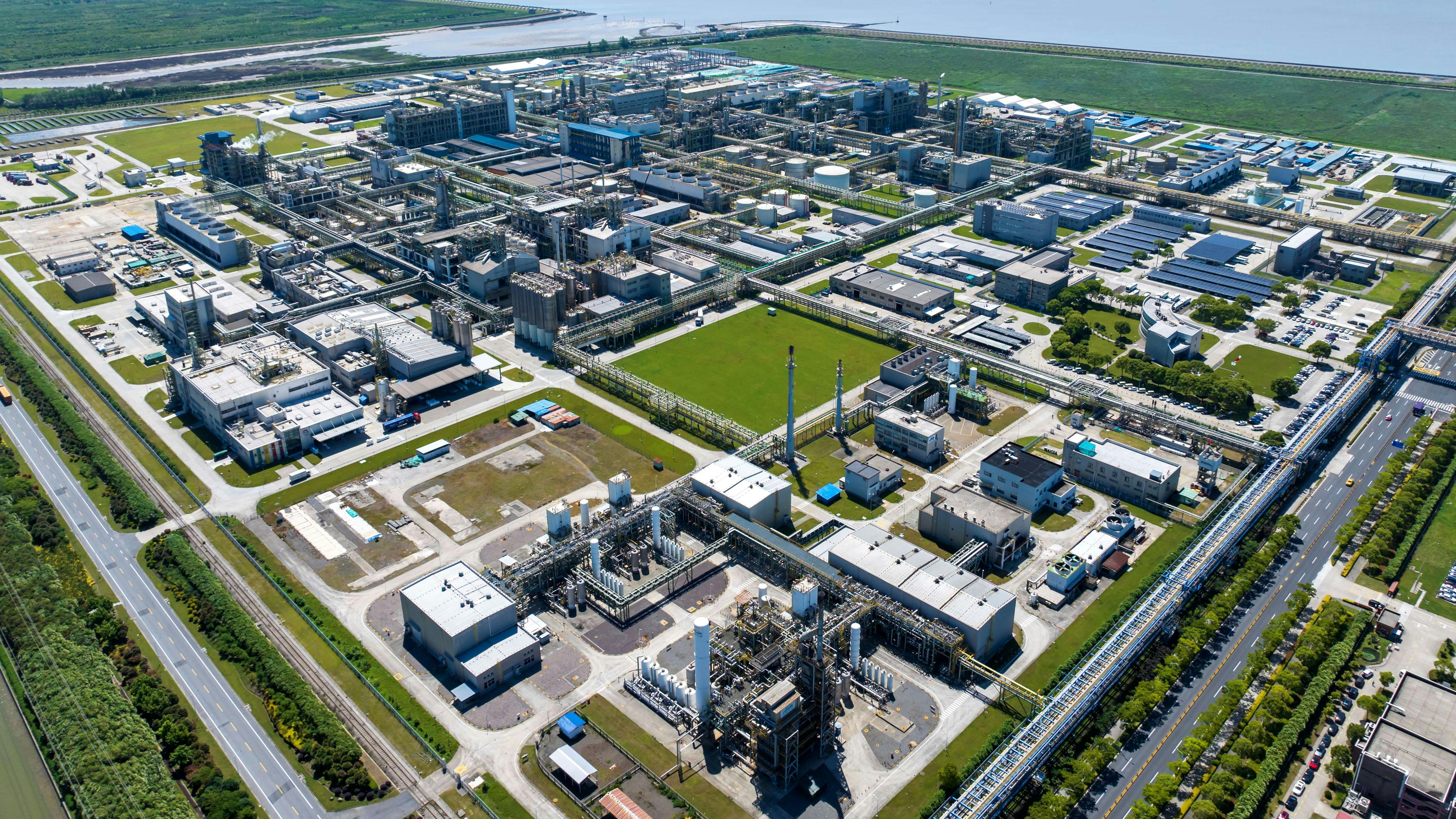 Aerial view of the Covestro Integrated Site Shanghai