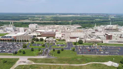 Aerial view of Evonik’s Tippecanoe Laboratories in Lafayette, Indiana, where the company manufactures intermediates, active pharmaceutical ingredients, and excipients for the pharmaceutical industry.