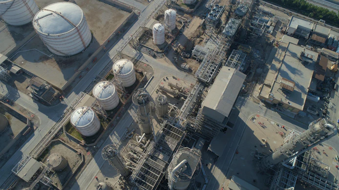 Aerial view of industrial plant complex
