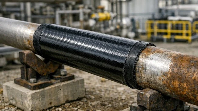 RapiCure technology wrapped on industrial pipe