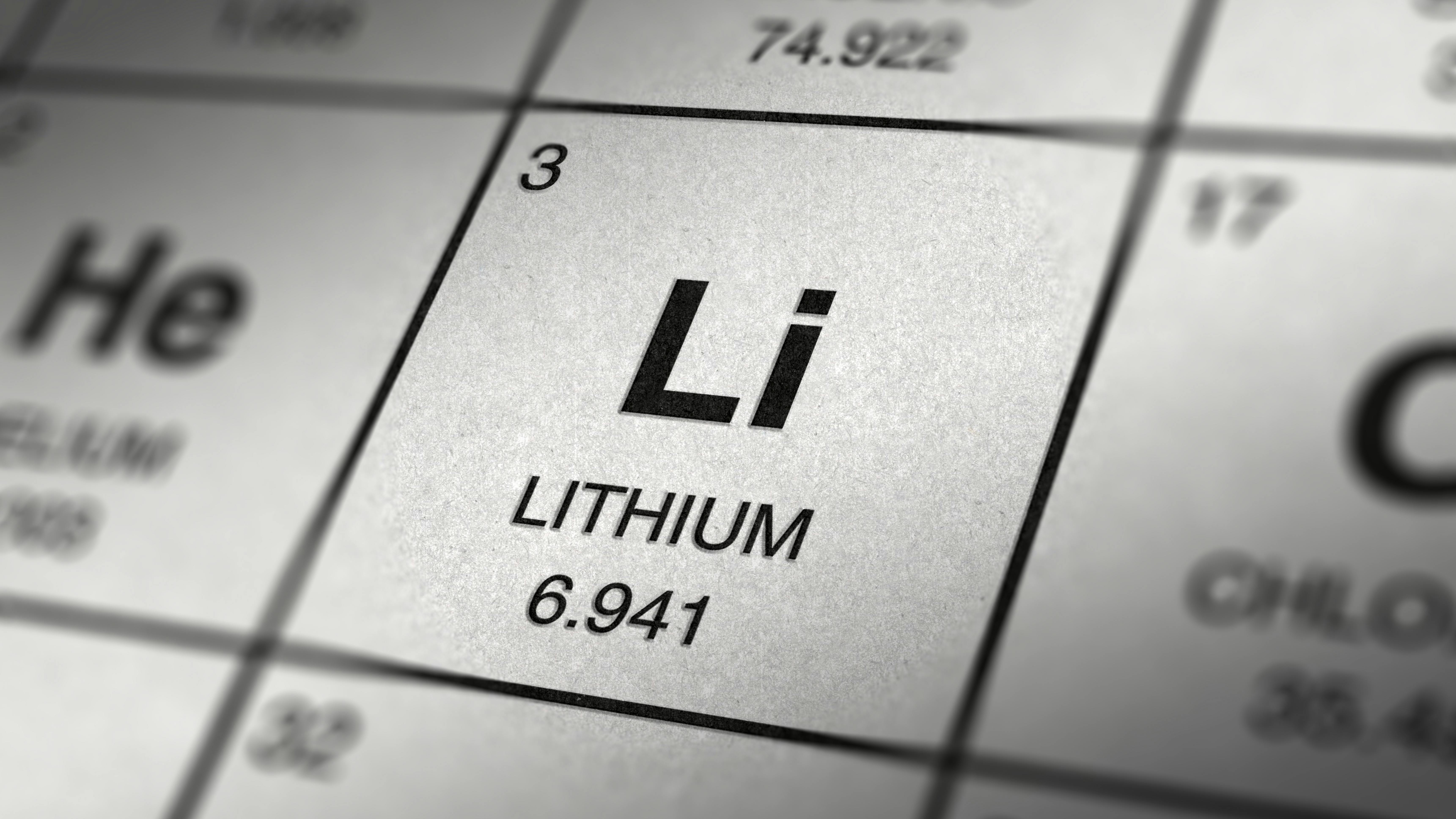 Lithium Element 3 of the periodic table