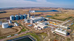 Aerial view of ethanol plant in South Dakota