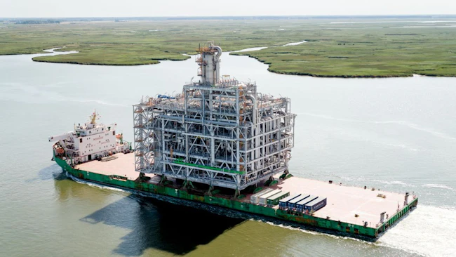Ineos Project One module on barge in Straight of Hormuz