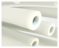 Magnified view of hollow-fiber membranes.