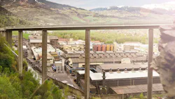 View from mountain looking down at SGL site in Chedde, France that produces graphite billets