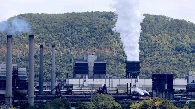 US Steel's Clairton Coke Works is seen following an explosion at the plant in Clairton, Pennsylvania, on Aug.11, 2025. An explosion at the steel plant left dozens wounded and others missing, officials said on August 11. (Rebecca Droke/AFP/Getty Images/TNS)