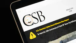 CSB logo and website displayed on laptop screen against a dark background