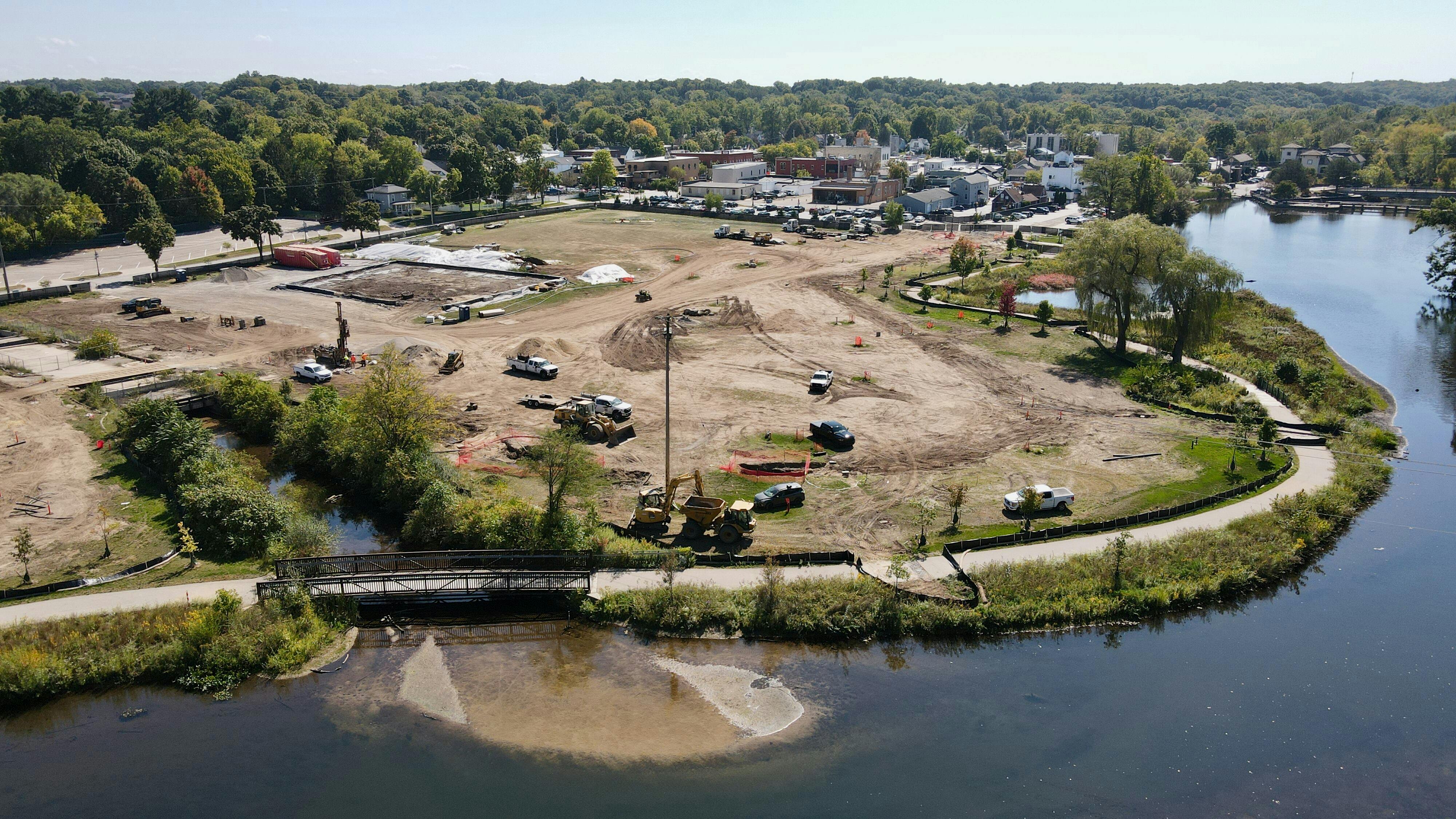 Aerial view of Superfund PFAS cleanup site