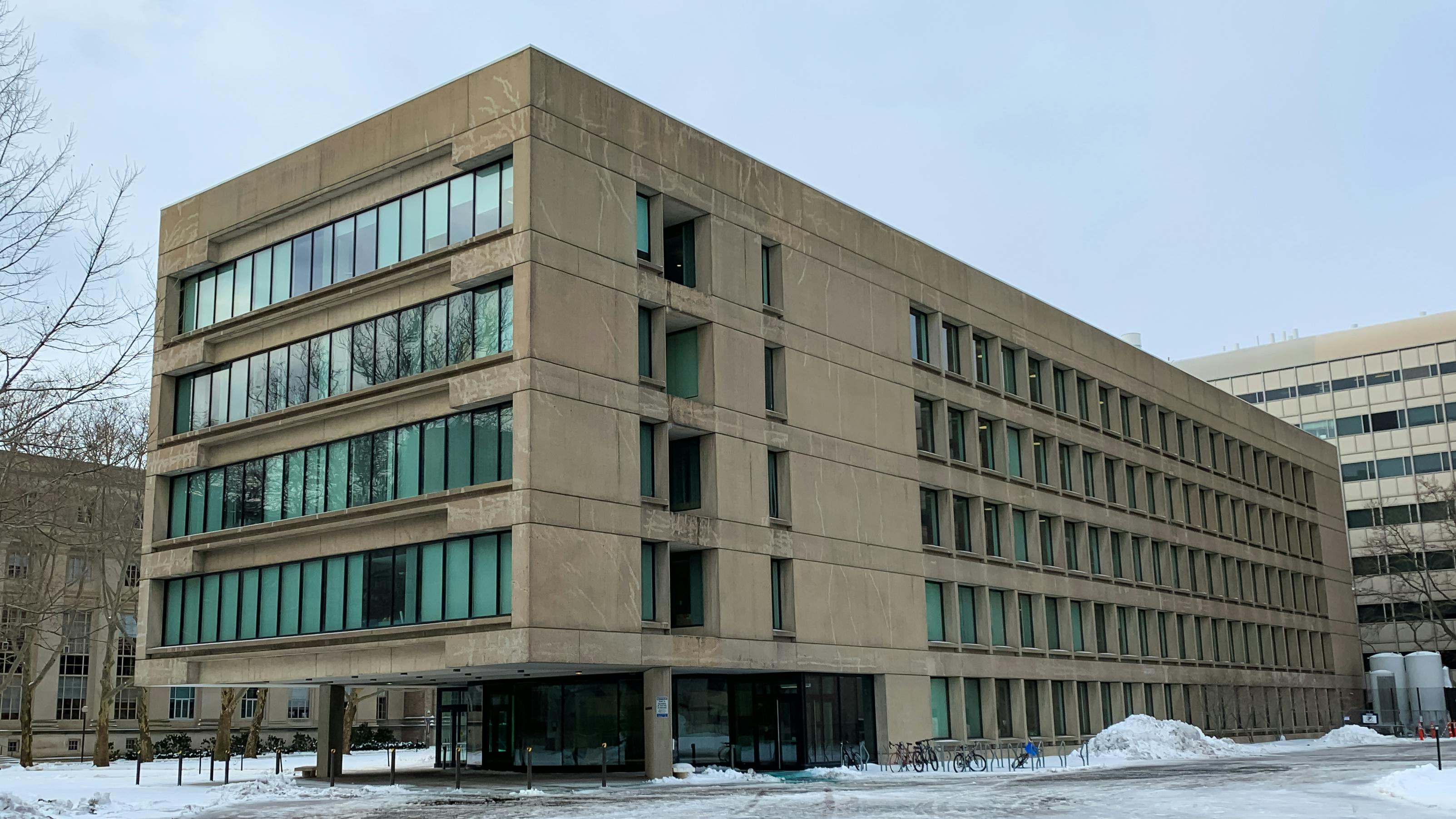 Cambridge MA USA - Jan 21 2019 - MIT Campus in winter, building 18 for dept of chemistry