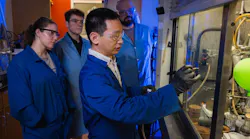 Virginia Tech researchers in the Liu Lab examine samples of engine oil created from upcycled plastic waste.