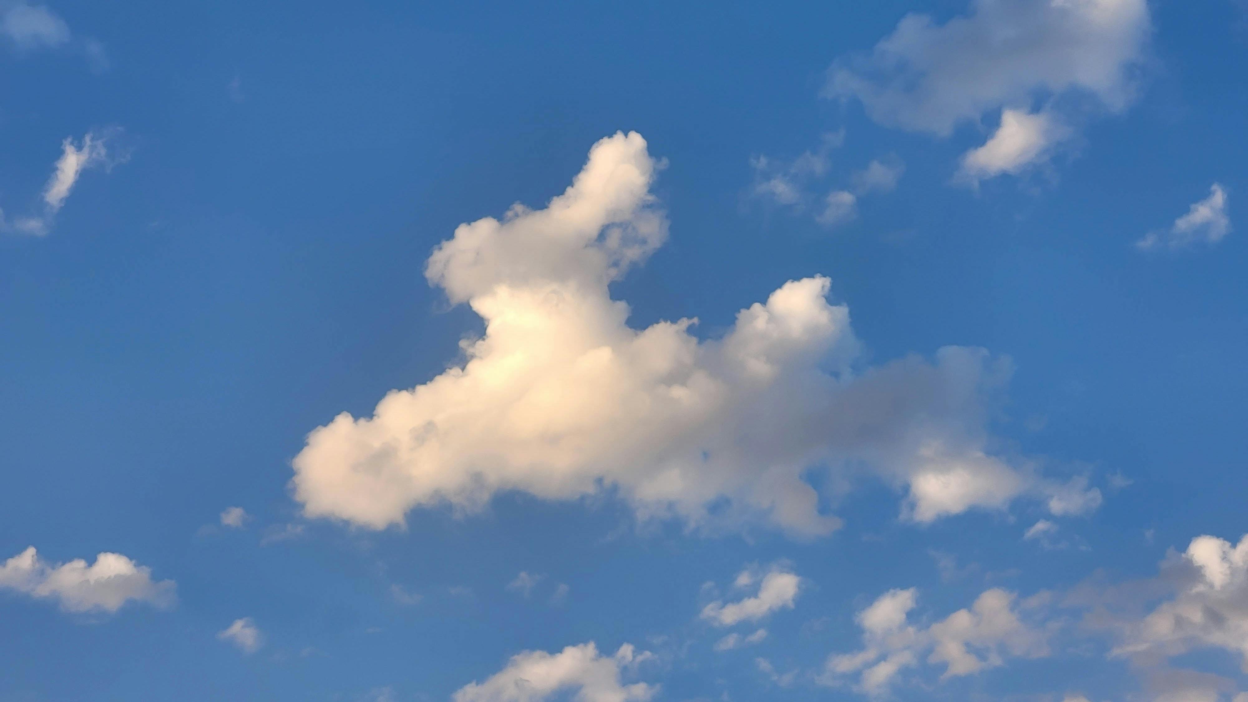 Cloud in sky that looks like the shape of a rabbit