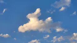 Cloud in sky that looks like the shape of a rabbit