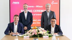 Axens, Wison Engineering executives pose after signing memorandum of understanding