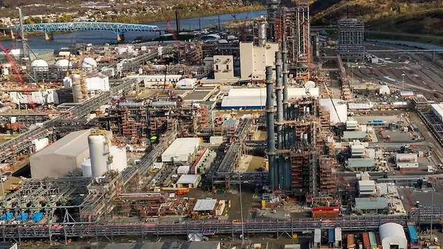 Aerial view of Shell's Monaca, Pennsylvania plant