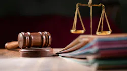Gavel, files and law scale