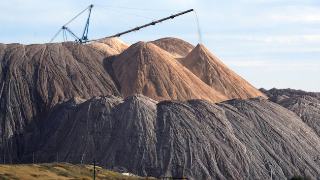 A picture taken on Oct. 6, 2013, shows a general view of Belaruskali potash mines near the Belarus town of Soligorsk, some 130 kilometers south of the capital Minsk. (Viktor Drachev/AFP/Getty Images/TNS)