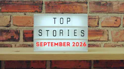 Marquee sign on mantel with a brick background reads Top Stories September 2026