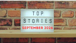 Marquee sign on mantel with a brick background reads Top Stories September 2026