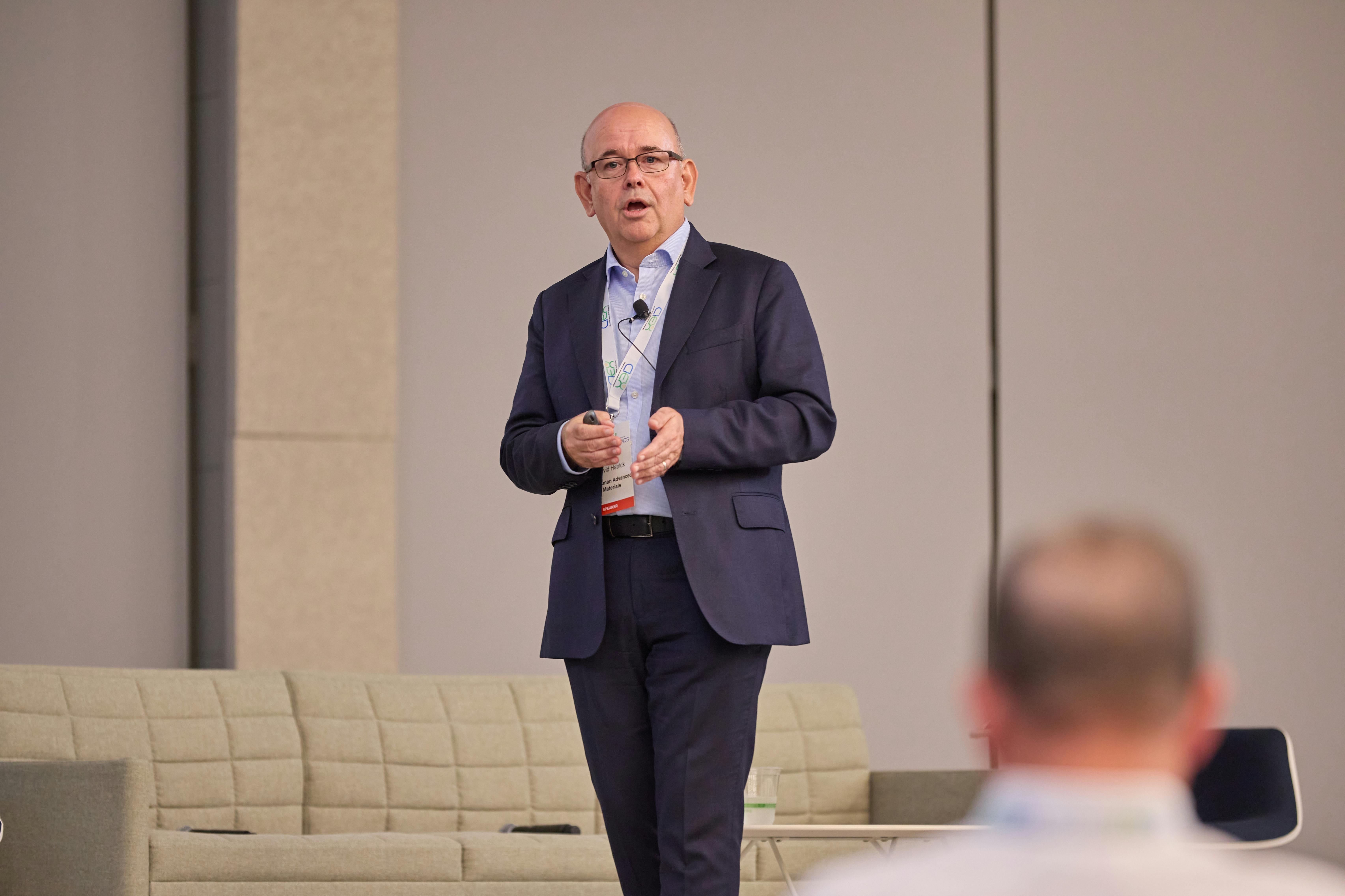 David Hatrick, vice president of strategic marketing and innovation at Huntsman, discusses his company&rsquo;s R&amp;D strategy and challenges in a changing market during the CIEX 2026 conference.