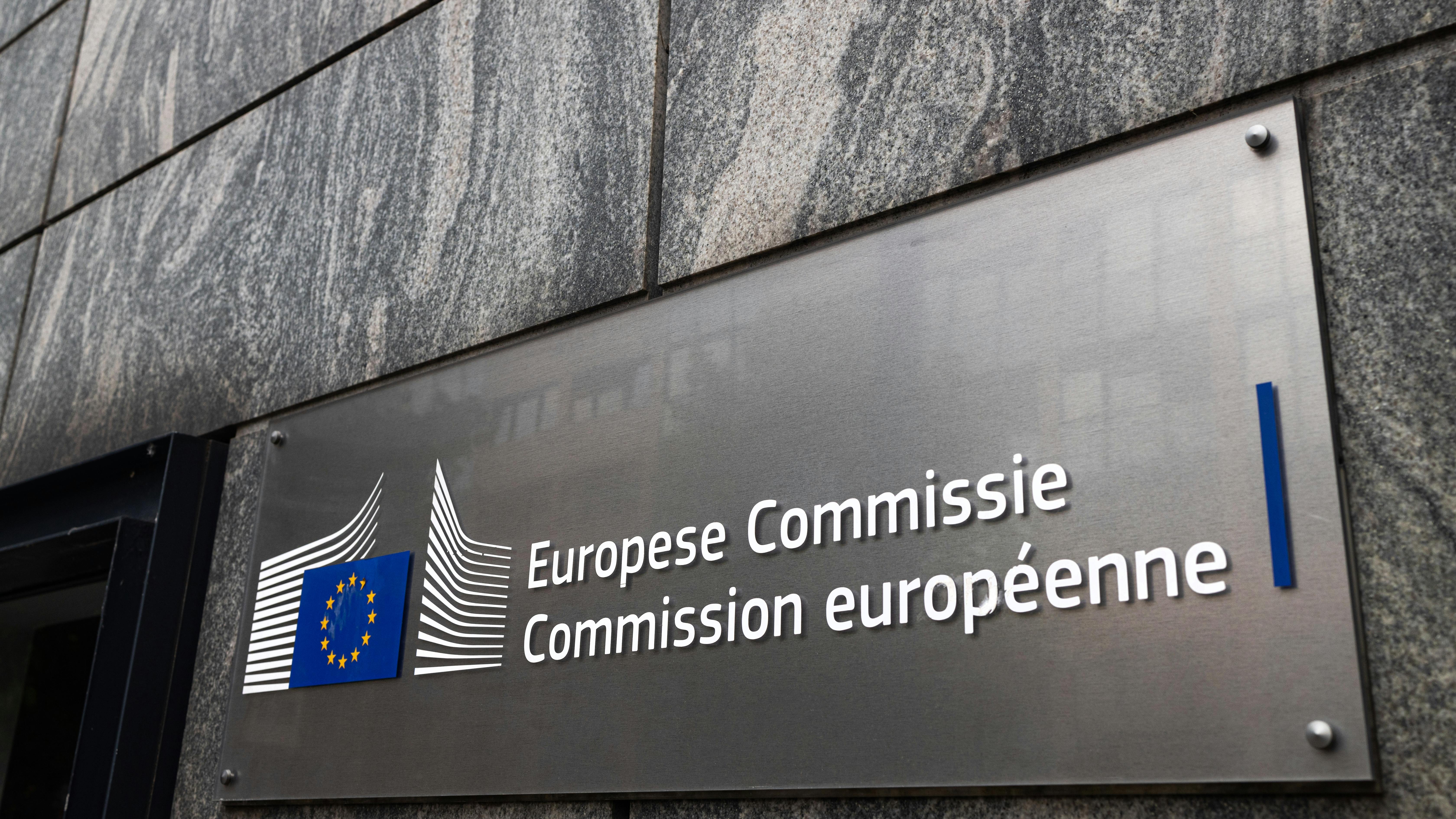 the European Commission building sign