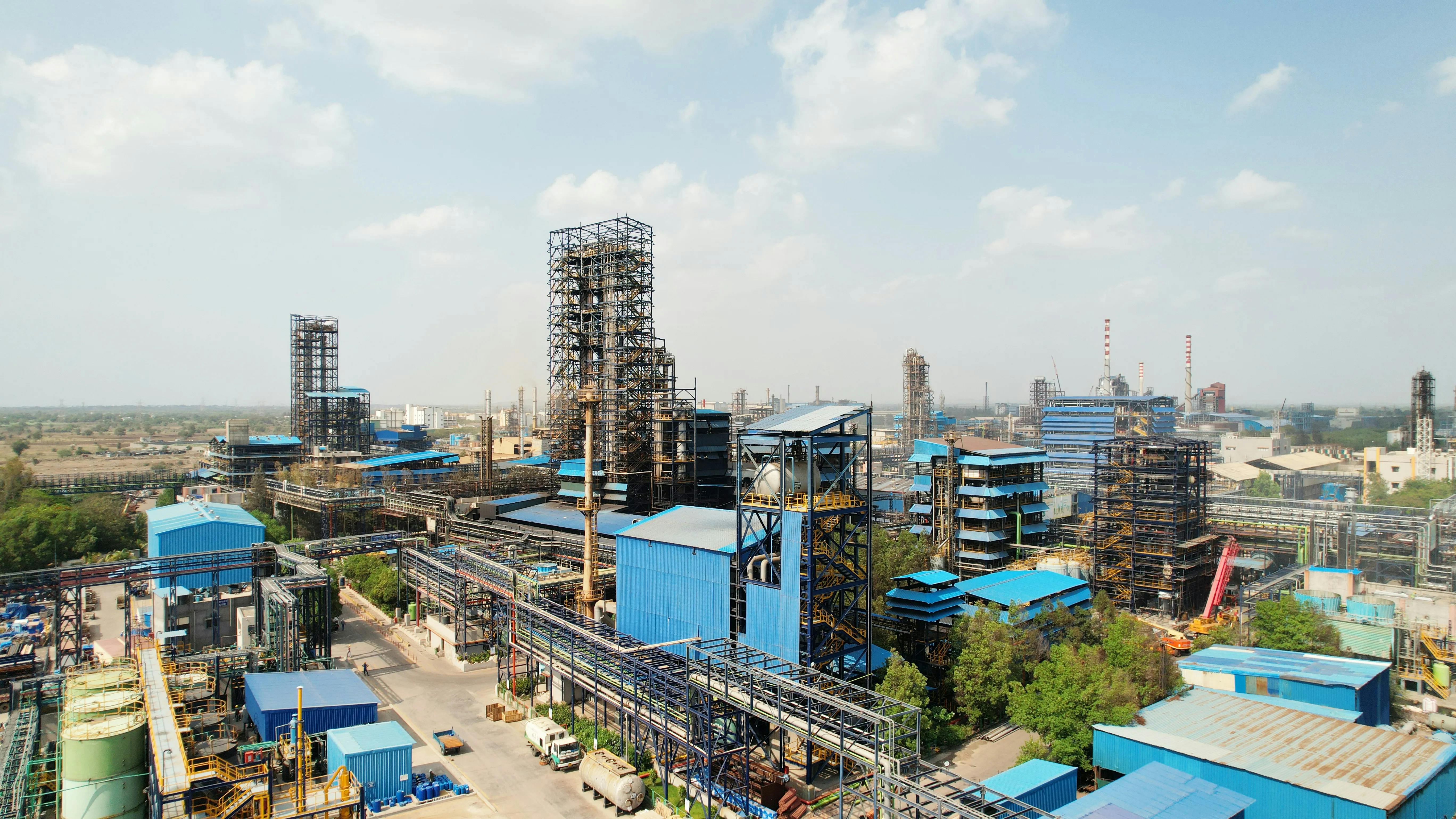 Aerial view of Aarti Industries chemical complex